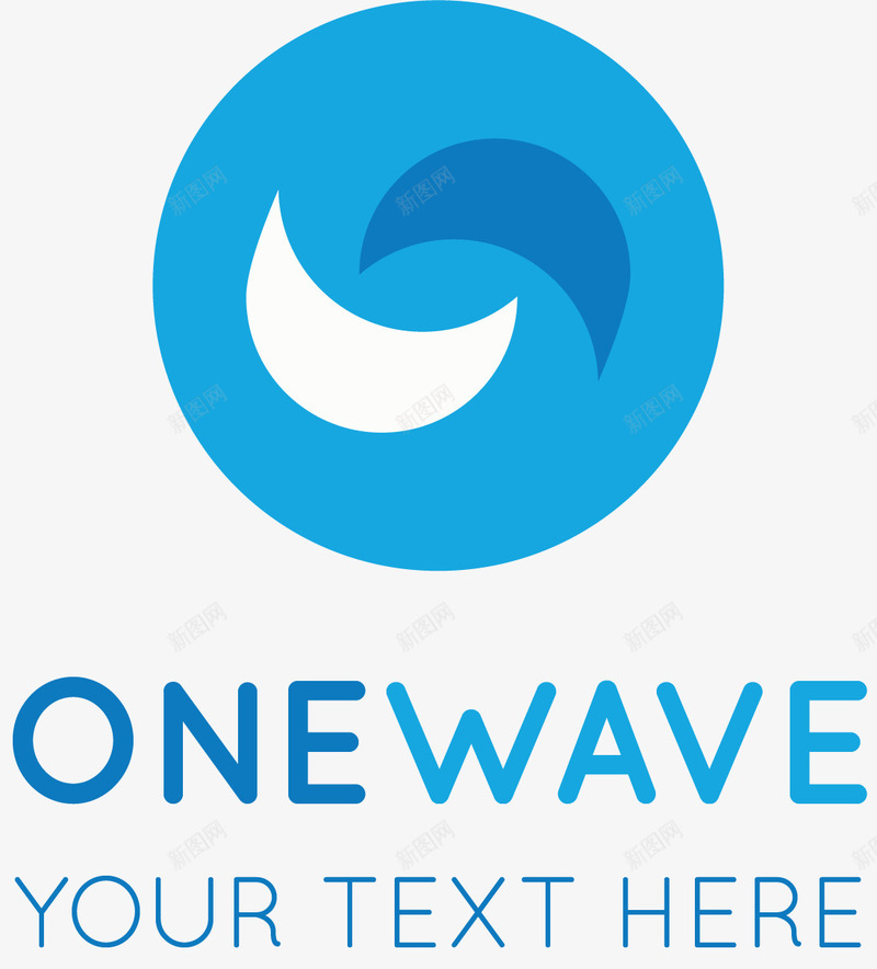 蓝色圆形标识图标png_新图网 https://ixintu.com 标识logo设计 波浪 海浪 海浪logo 海浪曲线 蓝色图标 蓝色圆形
