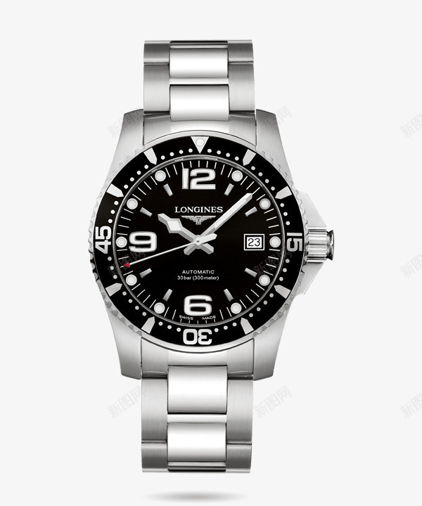 黑色浪琴腕表手表男手表png免抠素材_新图网 https://ixintu.com LONGINES 产品实物 康卡斯潜水系列 手表 机械男表 机械表 浪琴 男士 男士手表