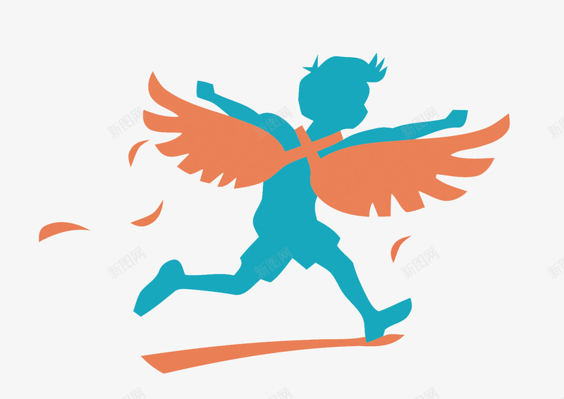 卡通翅膀小孩png免抠素材_新图网 https://ixintu.com 儿童 卡通 小孩PNG矢量图 小孩免扣PNG图 手绘 梦想 矢量小孩 翅膀