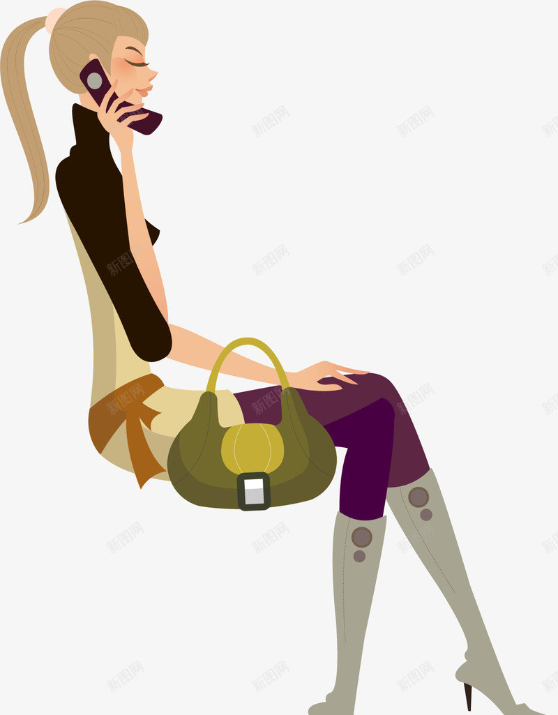 小资生活卡通人物png免抠素材_新图网 https://ixintu.com 人物 卡通人 卡通人物 卡通画 各种姿态 女性时尚 小资生活卡通人物 手绘人物 手绘卡通 素材元素