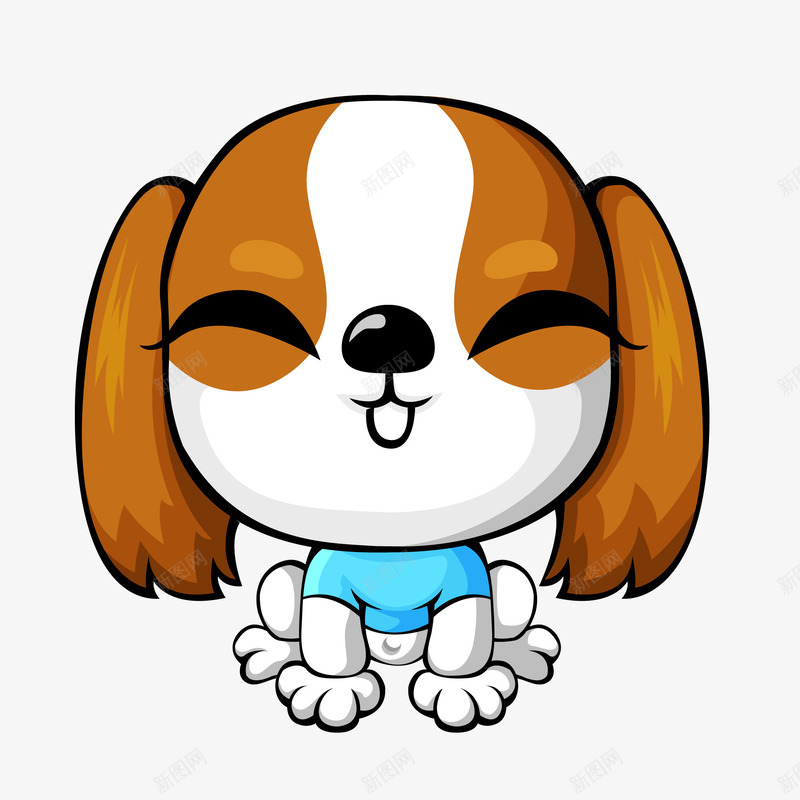 手绘开心眯眼小狗矢量图eps免抠素材_新图网 https://ixintu.com png免抠图 动物 卡通 可爱 小狗 开心 手绘 眯眯眼 眯眼 矢量图 笑 笑口常开 蓝色衣服