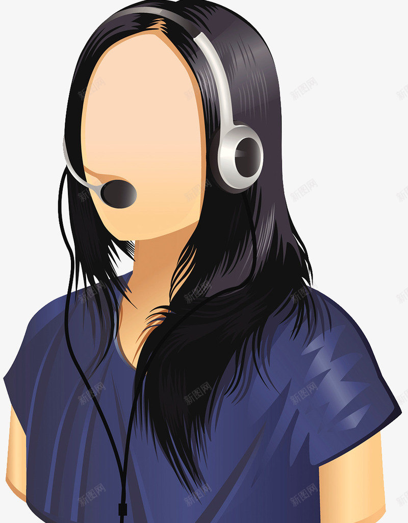 女性客服专员png免抠素材_新图网 https://ixintu.com 女性 客服人员 戴耳机的人 麦克风