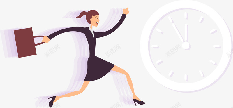 赶时间上班的白领女性矢量图ai免抠素材_新图网 https://ixintu.com 涓婄彮 璧舵椂闂 矢量图 追着时间 鍟嗗姟 鏃堕挓 鐧介 鐭噺绱犳潗