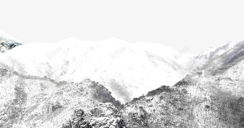 雪山景色png免抠素材_新图网 https://ixintu.com 冬天 冬季 白色 雪山 雪花