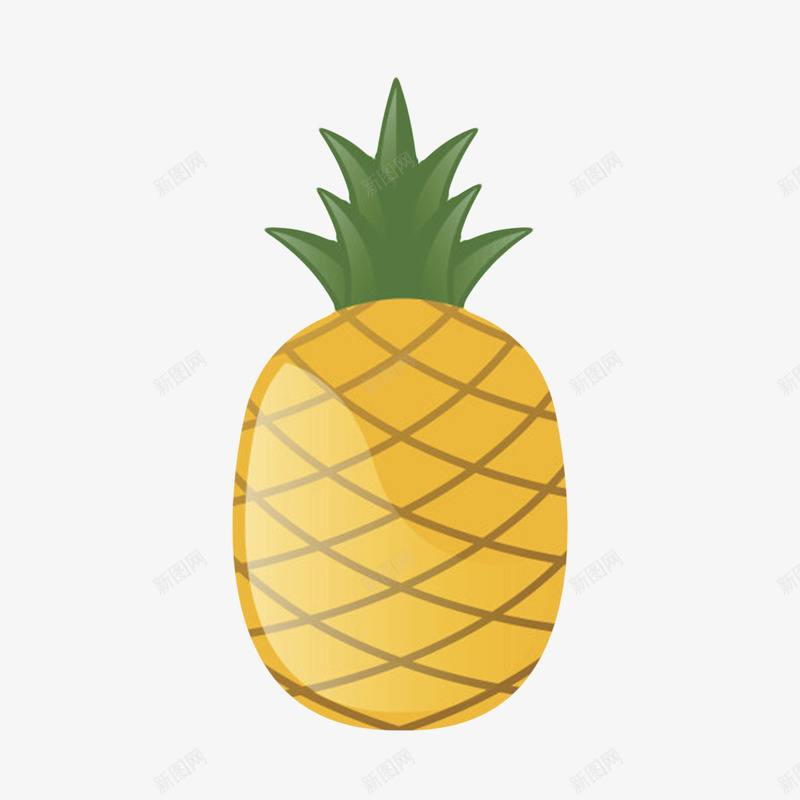 黄色新鲜食物生鲜菠萝卡通png免抠素材_新图网 https://ixintu.com 免扣 免费下载 卡通手绘 卡通生鲜 水果 生鲜 肉 蔬菜 食物