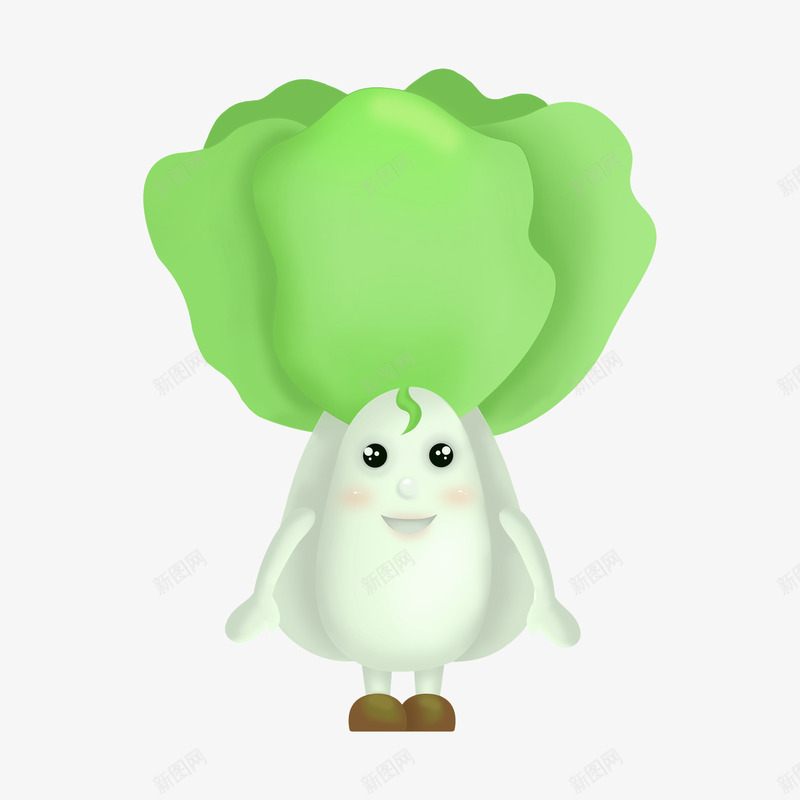 卡通大白菜形象png免抠素材_新图网 https://ixintu.com 卡通 卡通大白菜 大白菜 形象 标签 白菜 蔬菜 设计 青菜