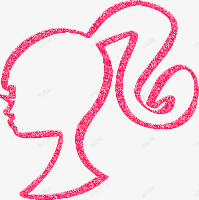 美丽女性粉色标志png免抠素材_新图网 https://ixintu.com 化妆 女孩子 简约线条 粉色