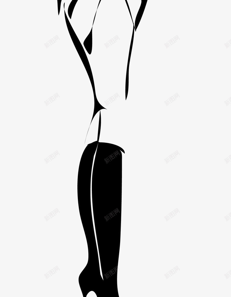 黑色简约线条女孩图标png_新图网 https://ixintu.com 免抠PNG 女孩 女性 简约 线条 装饰图案 黑色