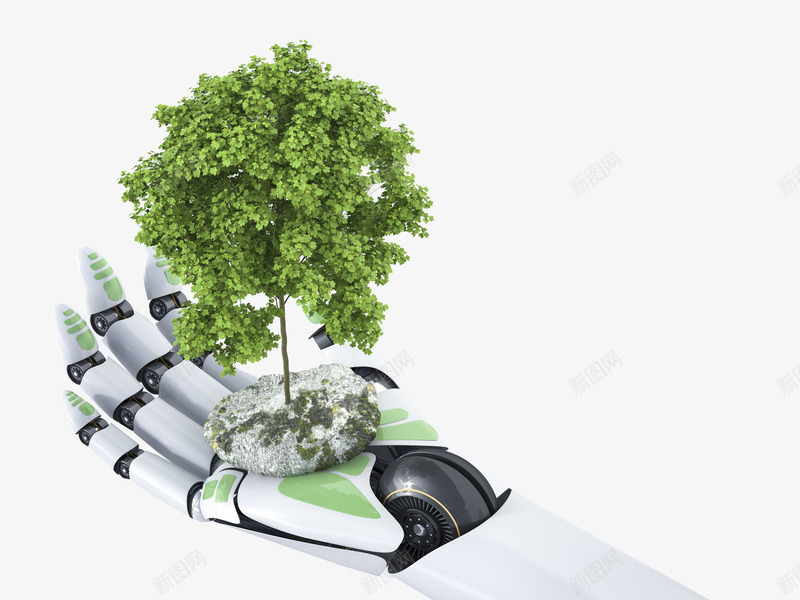 机械手上的树苗png免抠素材_新图网 https://ixintu.com 手 手掌 未来 机械 树苗 生态 科技 科技机械手 绿色 金属