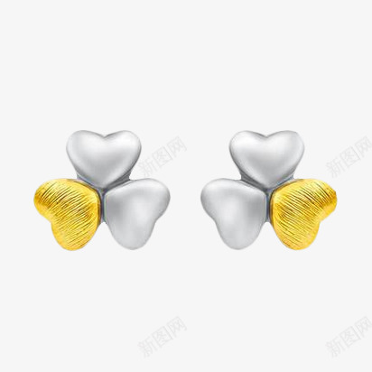 周大福心形花朵耳钉png免抠素材_新图网 https://ixintu.com 产品实物 周大福 心形花朵 珠宝首饰 黄金耳钉