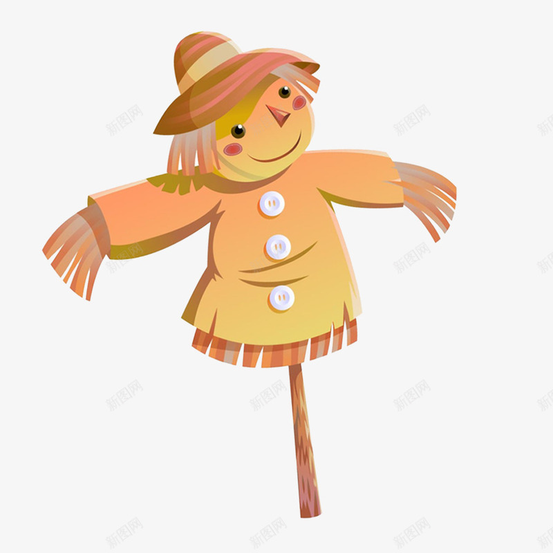 可爱的稻草人简图png免抠素材_新图网 https://ixintu.com 卡通 可爱的 帽子 手绘图 稻草 稻草人 衣服