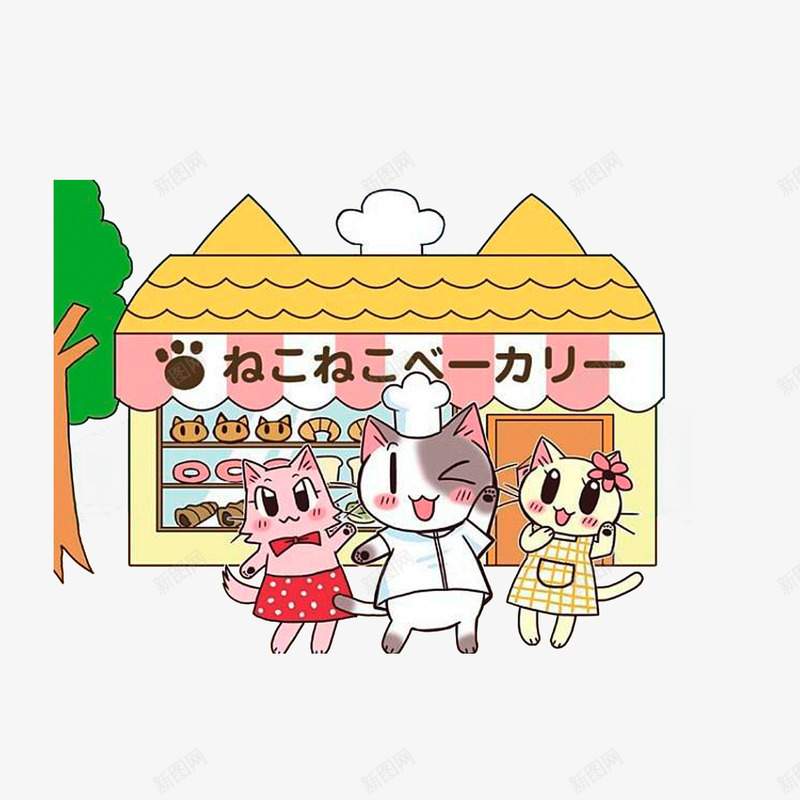 卖糖果蛋糕的糖果屋png免抠素材_新图网 https://ixintu.com 卖糖果蛋糕的糖果屋 卡通小猫 卡通糖果屋 卡通过糖果屋 甜蜜糖果屋