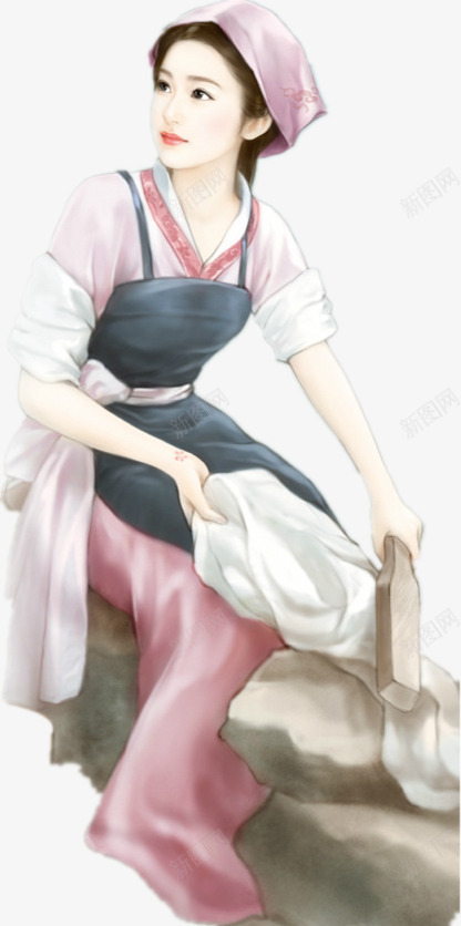 粉衣洗衣服女子png免抠素材_新图网 https://ixintu.com 图片 女子 衣服