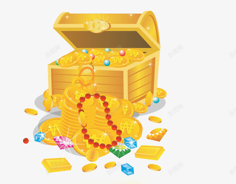 金色珠宝png免抠素材_新图网 https://ixintu.com 宝石 宝藏 珠宝 项链 黄金