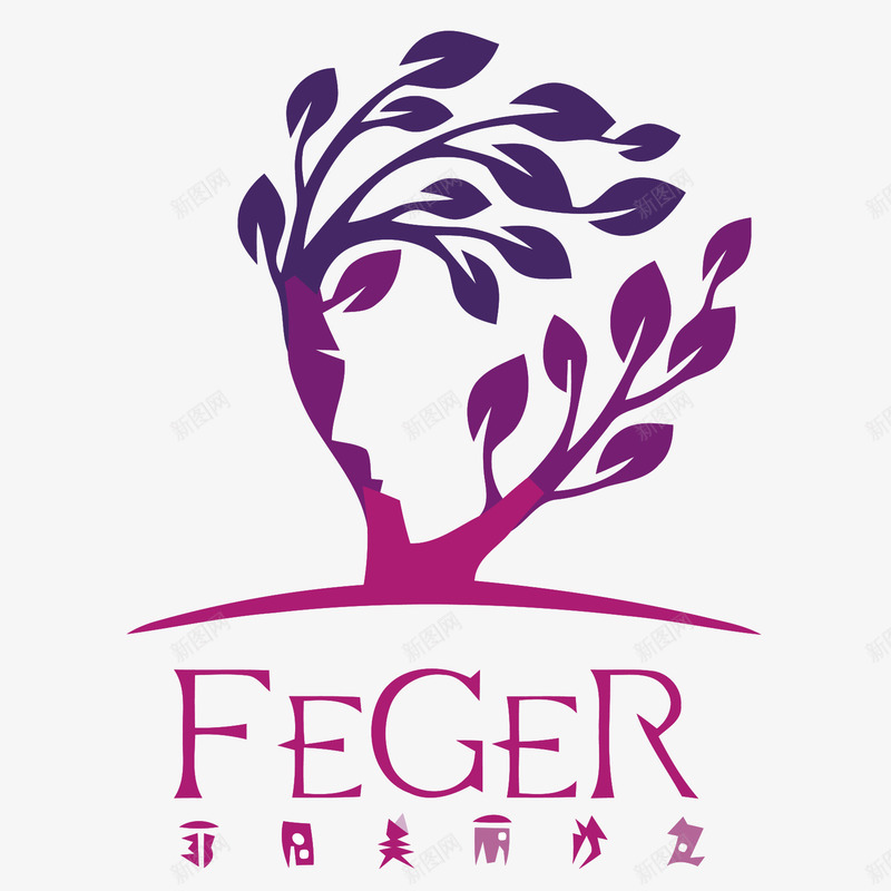 创意女人图案图标png_新图网 https://ixintu.com 人脸 图标 女性 树 设计