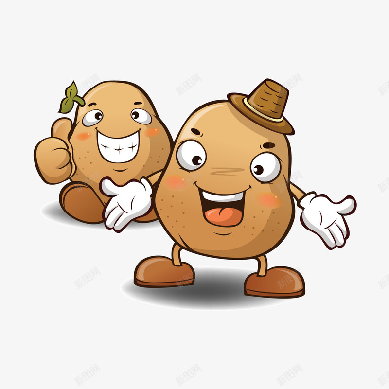 卡通蔬菜人物矢量图ai免抠素材_新图网 https://ixintu.com 人物 卡通 土豆 蔬菜 矢量图