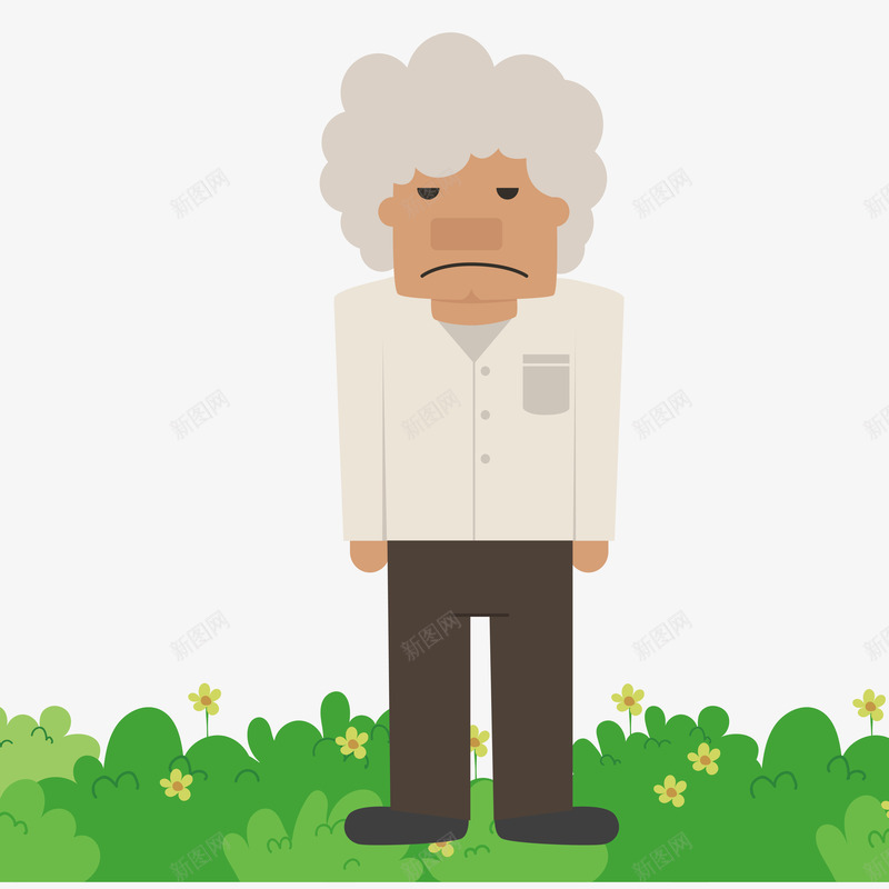 卡通手绘人物白发老人矢量图ai免抠素材_新图网 https://ixintu.com 上班 人 商务人士 女性 工作人员 工作的人 拼贴 插画 活力 男性 白发老人 经理 老板 青年 矢量图