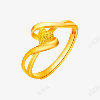 周大福环绕心黄金戒指png免抠素材_新图网 https://ixintu.com 产品实物 周大福 环绕心 足金 黄金戒指