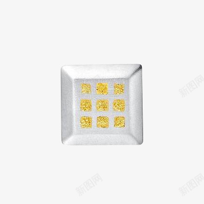 周大福方形耳钉png免抠素材_新图网 https://ixintu.com 产品实物 周大福 方形 珠宝首饰 白金 黄金耳钉