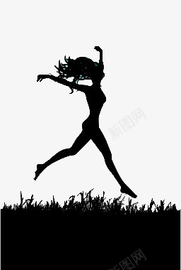 跑动的人影png免抠素材_新图网 https://ixintu.com 人影 女性 手绘