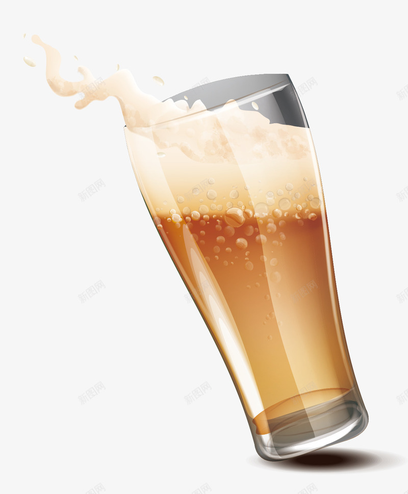 啤酒和啤酒杯矢量图ai免抠素材_新图网 https://ixintu.com 啤酒 杯 泡沫 矢量图