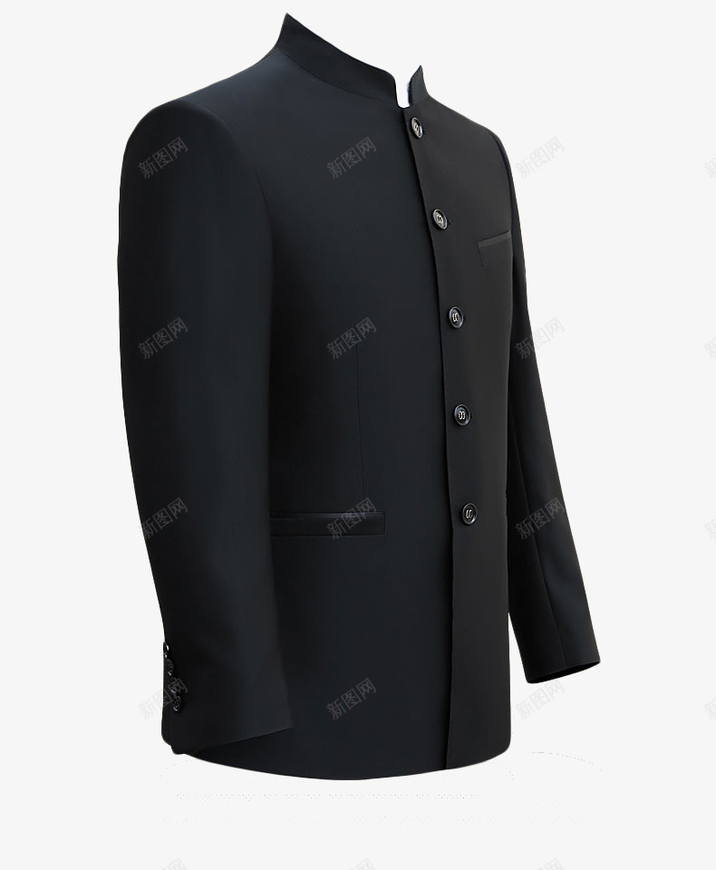 漂亮男装png免抠素材_新图网 https://ixintu.com 中山装 中山装手绘 外套 正装 男装 笔挺 衣服 黑色中山装 黑色外套 黑色正装 黑色男装 黑色衣服