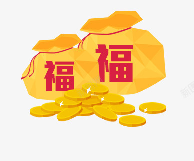 金色福袋元素png免抠素材_新图网 https://ixintu.com 几何 扁平 炫酷 福袋 金色