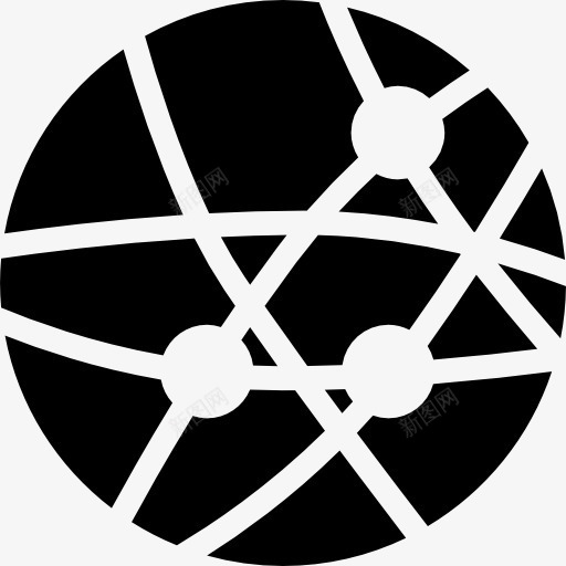 地球上的点和线连接的业务图标png_新图网 https://ixintu.com 商务 地球图标 点 符号 线 网格 象征地球 连接