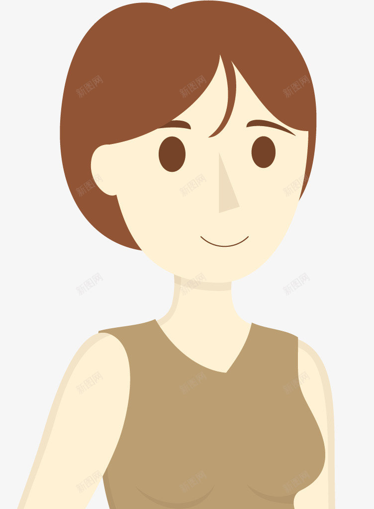 短发孕妇png免抠素材_新图网 https://ixintu.com 卡通 女孩 女性 孕妇 宝妈 手绘 短发