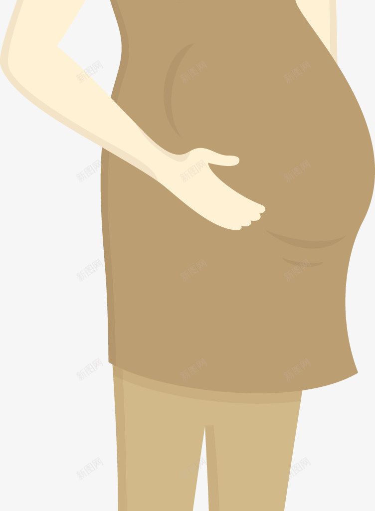 短发孕妇png免抠素材_新图网 https://ixintu.com 卡通 女孩 女性 孕妇 宝妈 手绘 短发