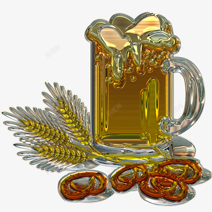 慕尼黑啤酒节png免抠素材_新图网 https://ixintu.com 免费png 啤酒 玻璃 节日 蒸镀机