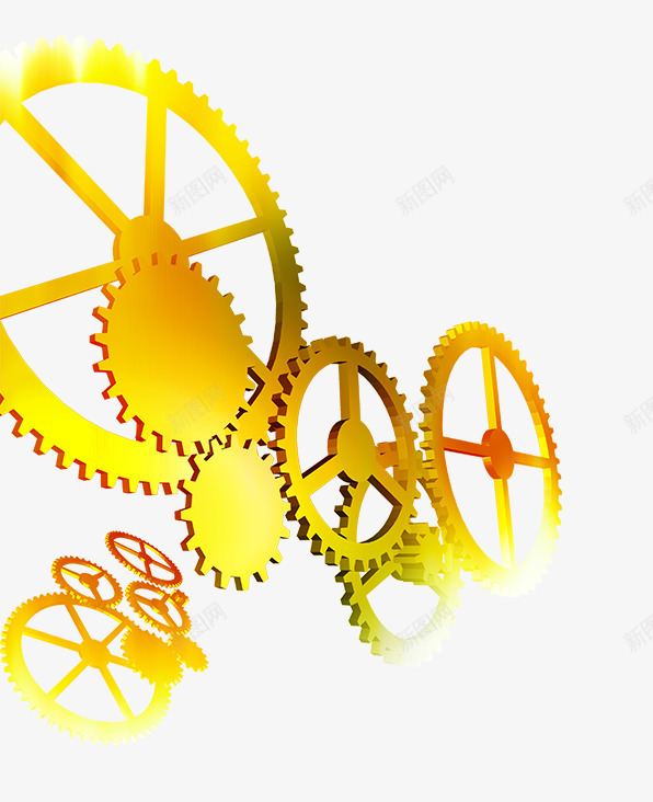 黄金齿轮png免抠素材_新图网 https://ixintu.com 岁月的齿轮 时间齿轮 金色 黄金 齿轮