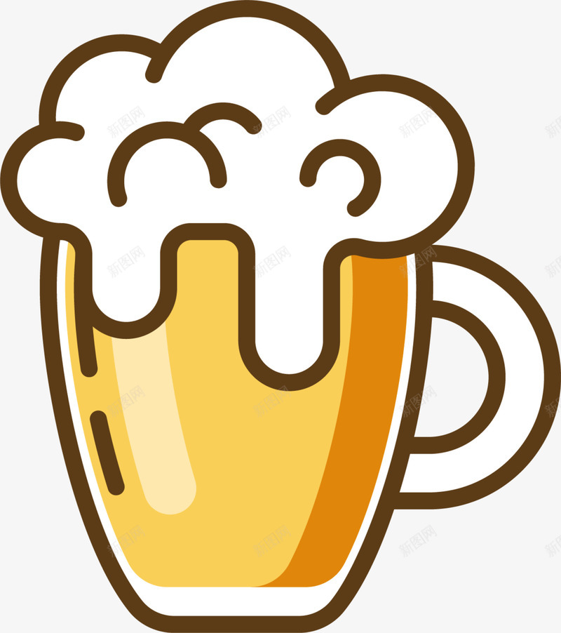 夏天气息一杯啤酒png免抠素材_新图网 https://ixintu.com 一杯啤酒 冒泡 夏天气息 夏季啤酒 手绘 泡沫