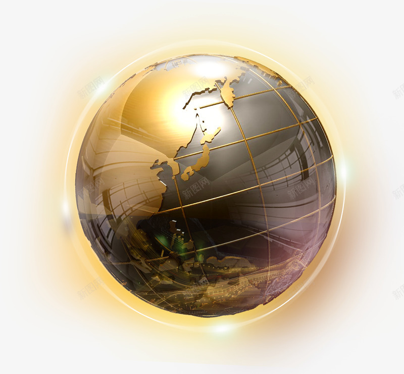 金属地球效果psd免抠素材_新图网 https://ixintu.com 地球 效果 立体 素材 金属