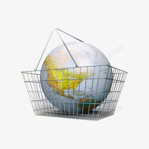 购物篮里的全球化png免抠素材_新图网 https://ixintu.com 全球化 地球 购物篮 跨境购