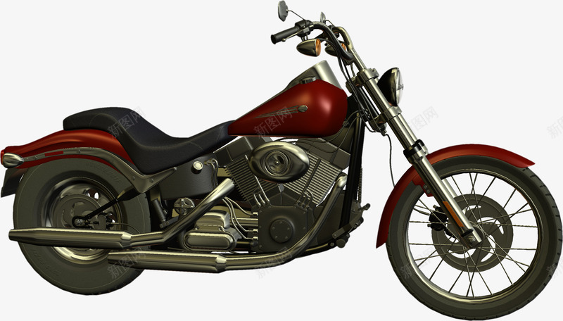 复古炫酷摩托车png免抠素材_新图网 https://ixintu.com moto 交通工具 哈雷 摩托车 机车