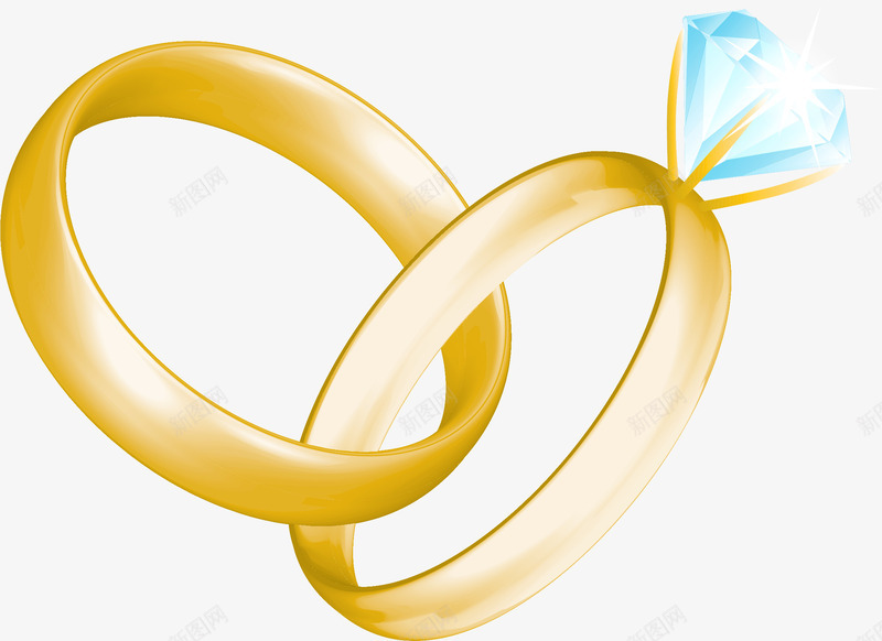 黄金材质镶钻结婚戒指矢量图ai免抠素材_新图网 https://ixintu.com 婚戒 矢量戒指 矢量结婚钻戒 结婚戒指 钻戒 镶钻 黄金材质 矢量图