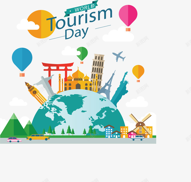 环绕地球世界旅游日矢量图ai免抠素材_新图网 https://ixintu.com 世界旅游日 旅游 旅游日 环球旅游 矢量png 秋游 矢量图