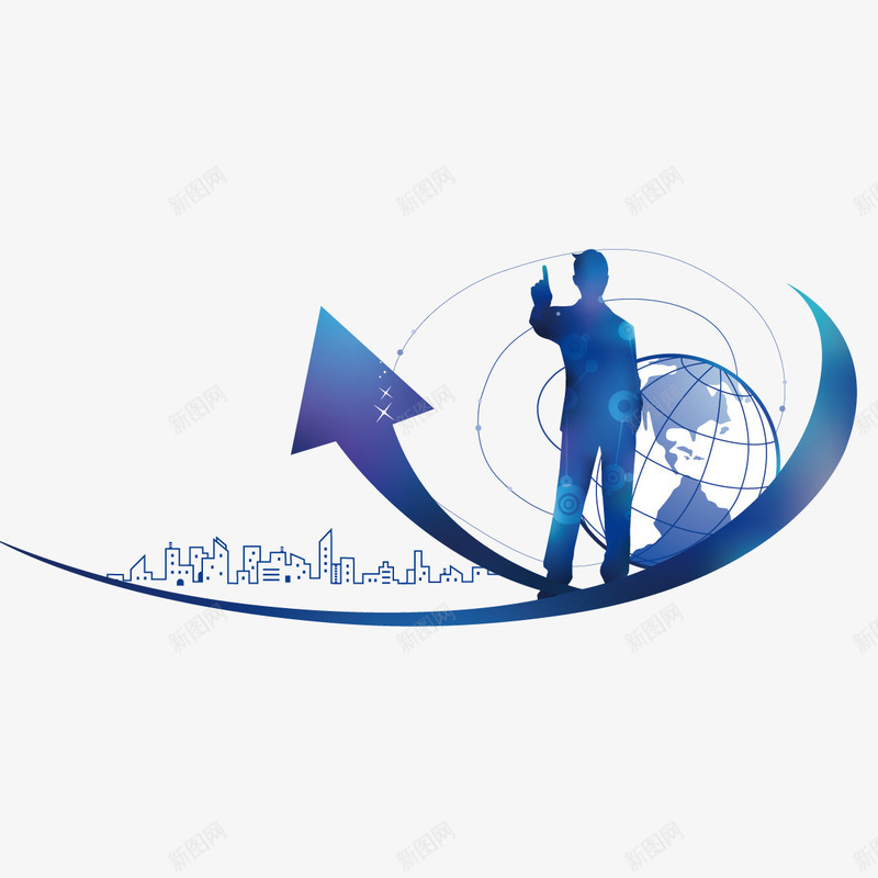 箭头和人矢量图ai免抠素材_新图网 https://ixintu.com 人 地球 建筑 箭头 矢量图