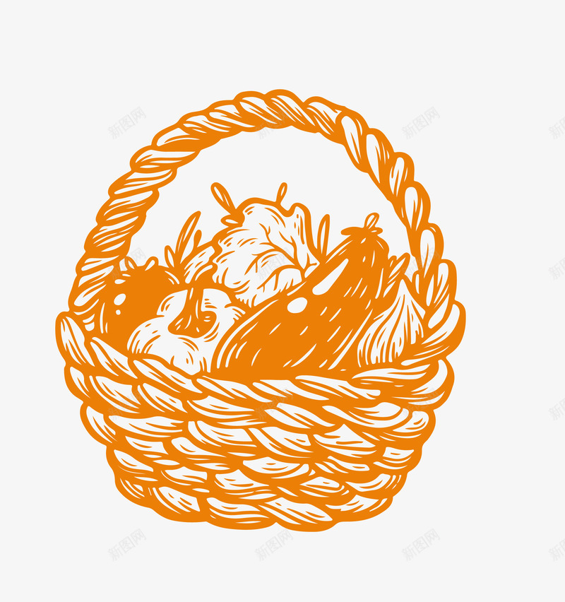 卡通手绘线稿蔬菜篮子矢量图eps免抠素材_新图网 https://ixintu.com 卡通蔬菜篮子 手绘蔬菜篮子 矢量蔬菜篮子 篮子png 线稿蔬菜篮子 蔬菜 矢量图