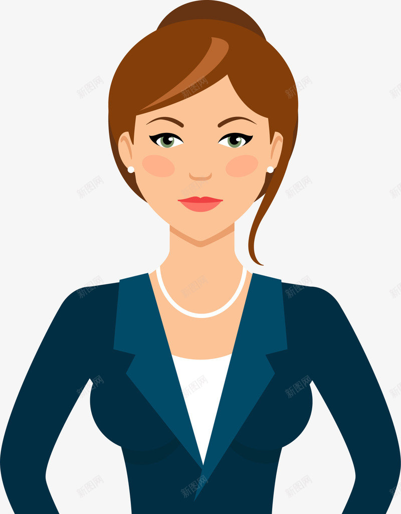 职场女人人物插画png免抠素材_新图网 https://ixintu.com 人物插画 可爱女人 美丽女人 职场制服 职场女人 蓝色衣服