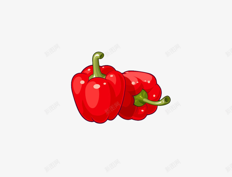 手绘圆辣椒png免抠素材_新图网 https://ixintu.com 卡通 红辣椒 蔬菜 食材