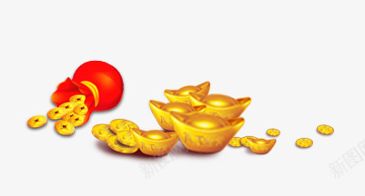 金元宝png免抠素材_新图网 https://ixintu.com 金元宝 金子 钱的素材 钱袋 黄金