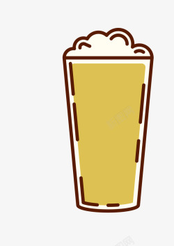 卡通扁平化啤酒杯矢量图素材