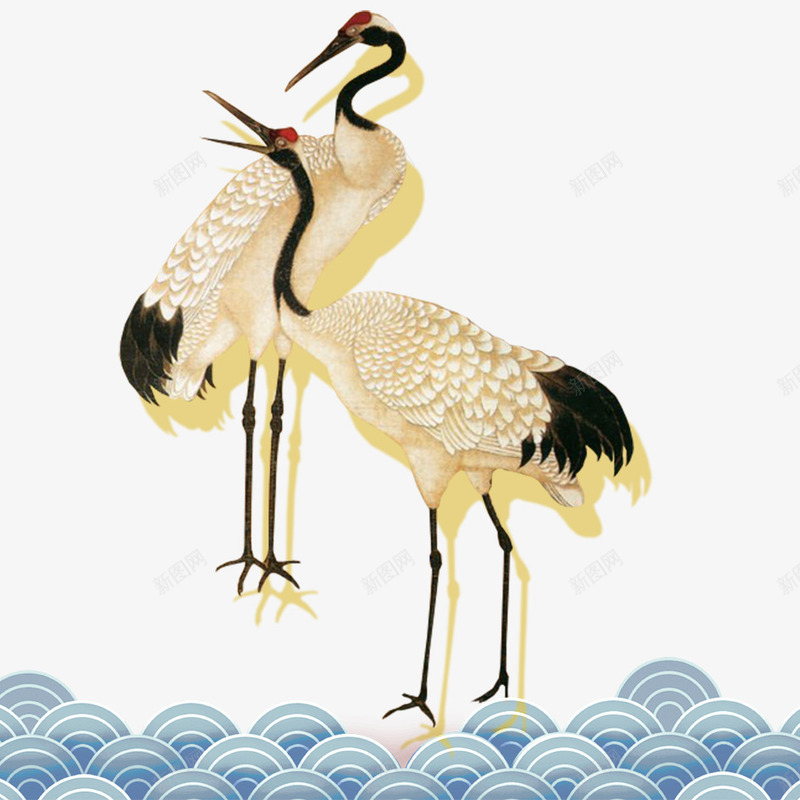 仙鹤psd免抠素材_新图网 https://ixintu.com 中国风鹤 丹顶鹤 仙鹤 仙鹤纹样 动物 国画 水墨鸟 爪子 翅膀 黑白仙鹤
