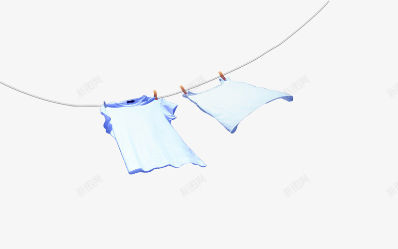 绳子上晒衣服png免抠素材_新图网 https://ixintu.com 挂绳衣服 晒衣服 短袖 绳子 衣服 装饰图 装饰画