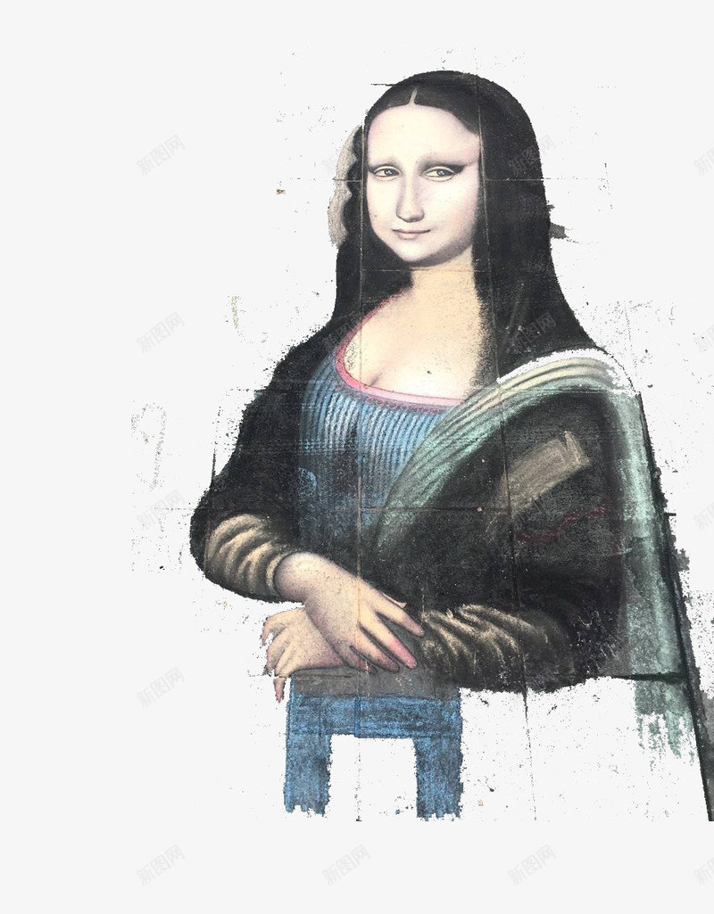 蒙娜丽莎粉笔画png免抠素材_新图网 https://ixintu.com 人物粉笔画 女性 效果图案 粉笔画 蒙娜丽莎 装饰