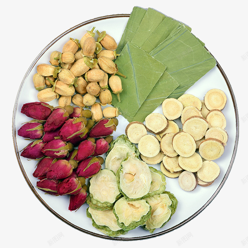 盘子里的花草茶png免抠素材_新图网 https://ixintu.com 减肥苦瓜茶 女性花草茶 玫瑰苦瓜茶 花草茶实拍 苦瓜片 苦瓜茶 荷叶苦瓜茶
