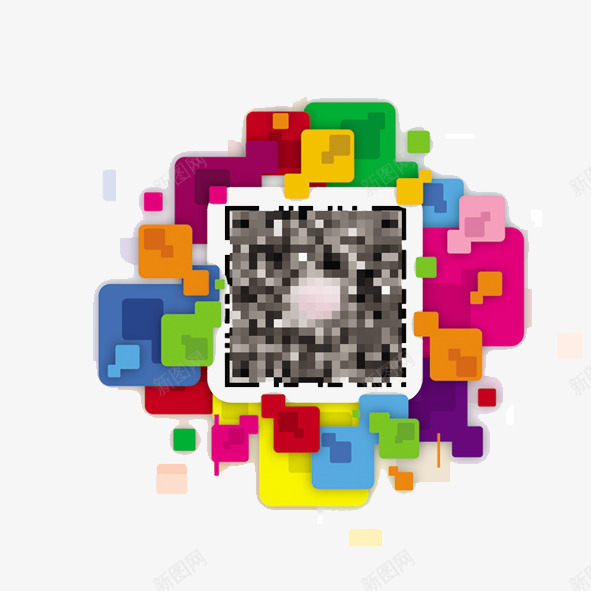 微信促销彩色色块背景png免抠素材_新图网 https://ixintu.com 彩色色块背景 微信促销 微信扫描