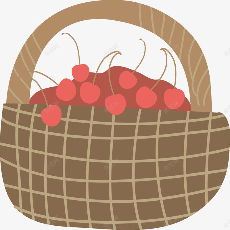 手绘卡通樱桃插画矢量图ai免抠素材_新图网 https://ixintu.com 一篮樱桃 卡通 可爱 插画 新鲜水果 樱桃 水果 营养健康 设计 矢量图